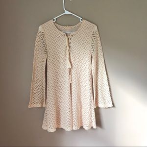 NWOT long bell sleeve boho lace dress
